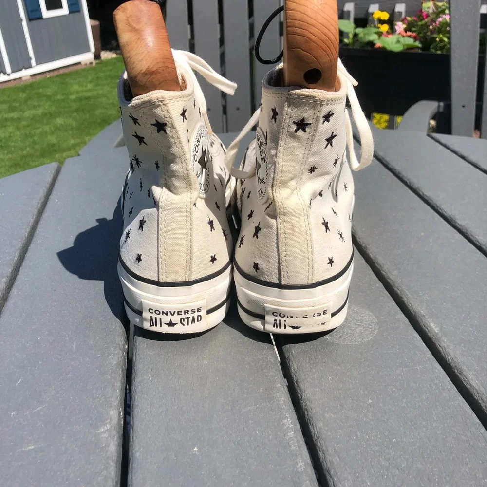 Converse High Top limited edition Crystal Energy  in Cream with Black Star Print - Picture 5 of 11